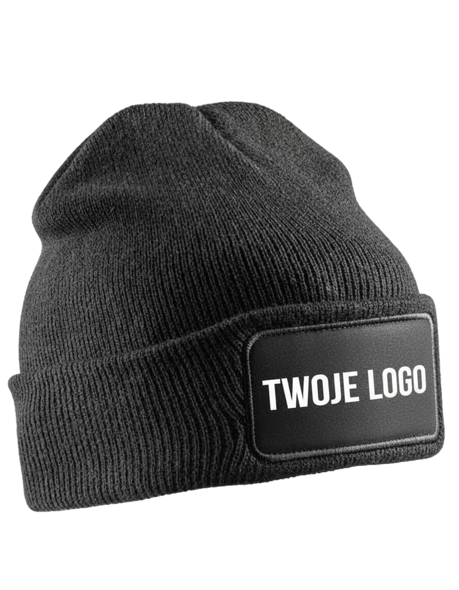🧢 Czapka zimowa z Twoim nadrukiem | Czarna 1 Nacotokomu nacotokomu-czapka-zimowa-twój-nadruk-nadruki-na-odzieży-opole